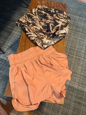 Two pairs of Free People Movement high waist athletic shorts